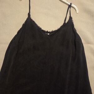 Bella Dahl Black Frayed Camisole